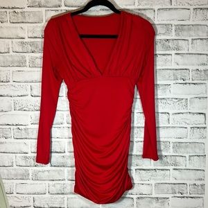 Red long sleeve dress